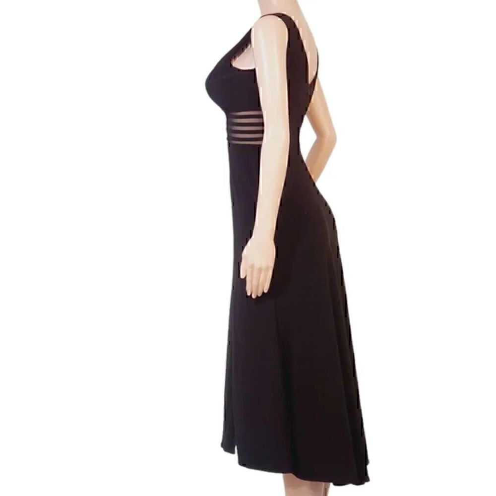 Morgan & Co. Womens Juniors Illusion Mesh Inset Evening Dress Black 3/4 - Picture 8 of 12